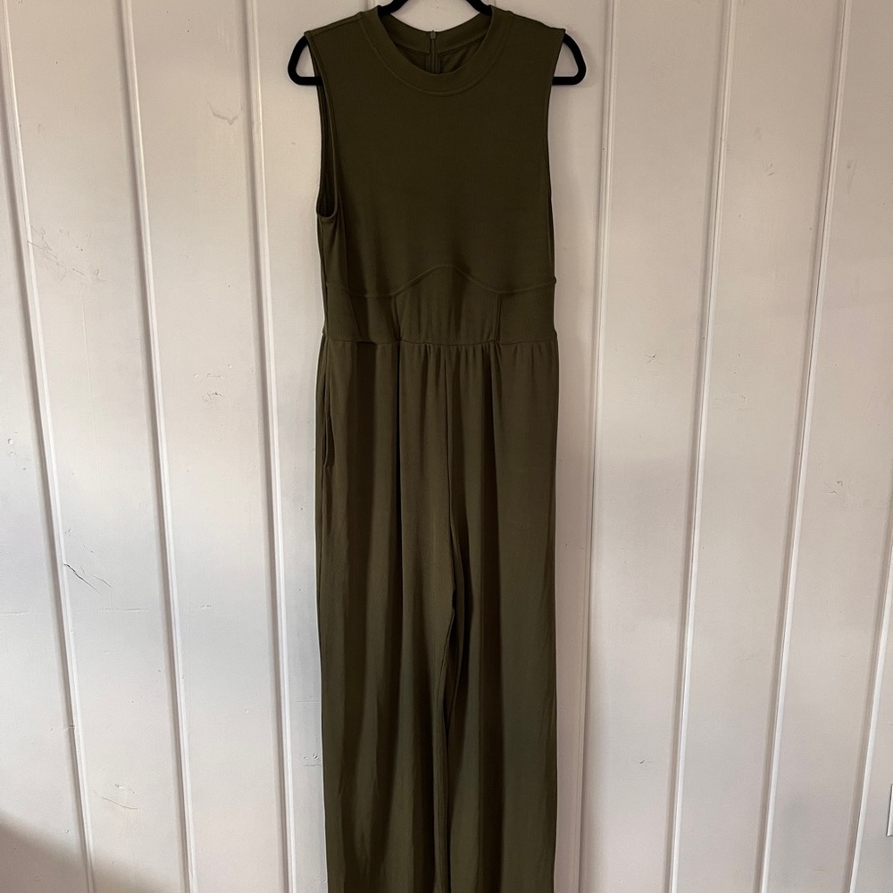 Cider Green Sleeveless Jumpsuit 1X new with tags